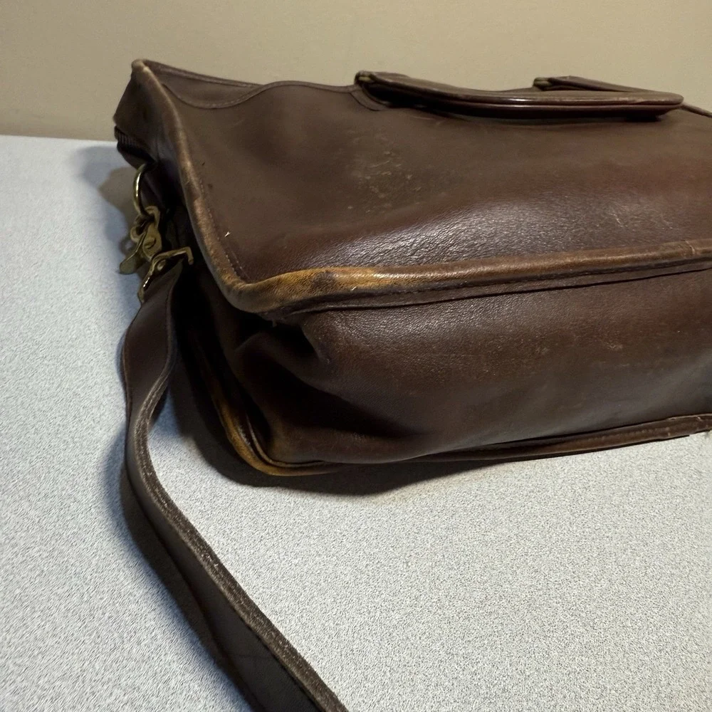 Vintage Coach Monroe‎ Glovetanned Leather Briefcase Crossbody Mahogany 312 - Picture 9 of 16